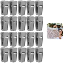 20 stuks - Gevlokte kledinghangerclips - Plastic babykledinghangerclips - Slanke vingerclips - Broekhangerclips - Geschikt voor kledinghangers - 5,5 * 2,5 * 2 cm - Grijs — thumbnail 1
