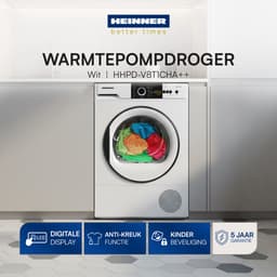 Heinner Wasdroger - Warmtepompdroger - 8 KG - 15 Programma's - LED Display - Trommelverlichting - Wit — thumbnail 5