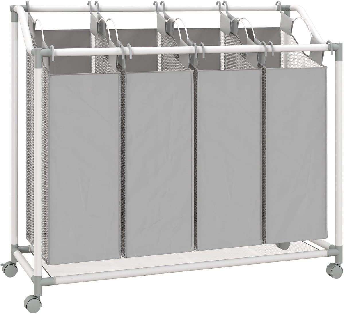 Wasmand op Wielen met 4 compartimenten - 160 ltr - uitneembare waszak — afbeelding 1
