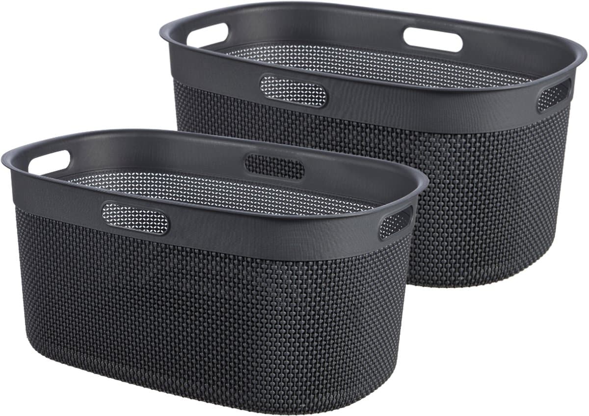 Curver Filo Wasmand - 45L - Set van 2 stuks - Antraciet — afbeelding 1