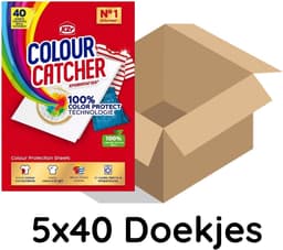 K2r - Colour Catcher Anti-kleurdoorloopdoekjes - 5x40 Doekjes 200 Doekjes in totaal - Groot verpakking - Voordeel Verpakking - Kleur - Doorloopdoekjes - Anti - Kleur Vanger — thumbnail 1