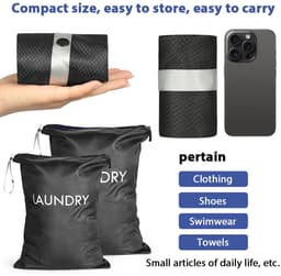 Unyqoos® Waterdichte opvouwbare waszakken set ideaal voor reizen en kamperen — thumbnail 2
