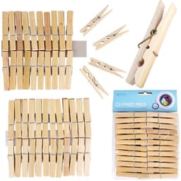 Bamboe wasknijpers - 48x - hout - 7 cm — thumbnail 4
