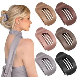 Platte Haarclips voor Vrouwen - 6 Stuks Eendenbekhaarclips - Comfortabele Franse Klauwclip met Sterke Grip — thumbnail 1