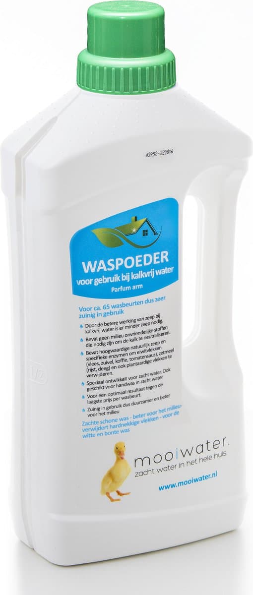 Mooiwater Waspoeder voor kalkvrij water - Waspoeder - 65 wasbeurten - Parfumarm - zeer zuinig in gebruik — afbeelding 1