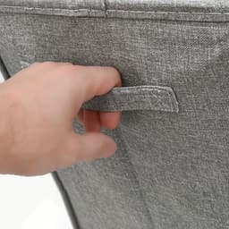 Set van 3: 50L Wasmand met Deksel - 30x30x60 Wasverzamelaar met Houten Frame - Wasbox Opvouwbaar — thumbnail 2