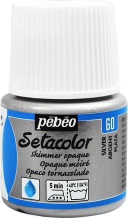 Pébéo Setacolor Zilveren Textielverf - 45ml textielverf voor donkere en lichte stoffen — thumbnail 1