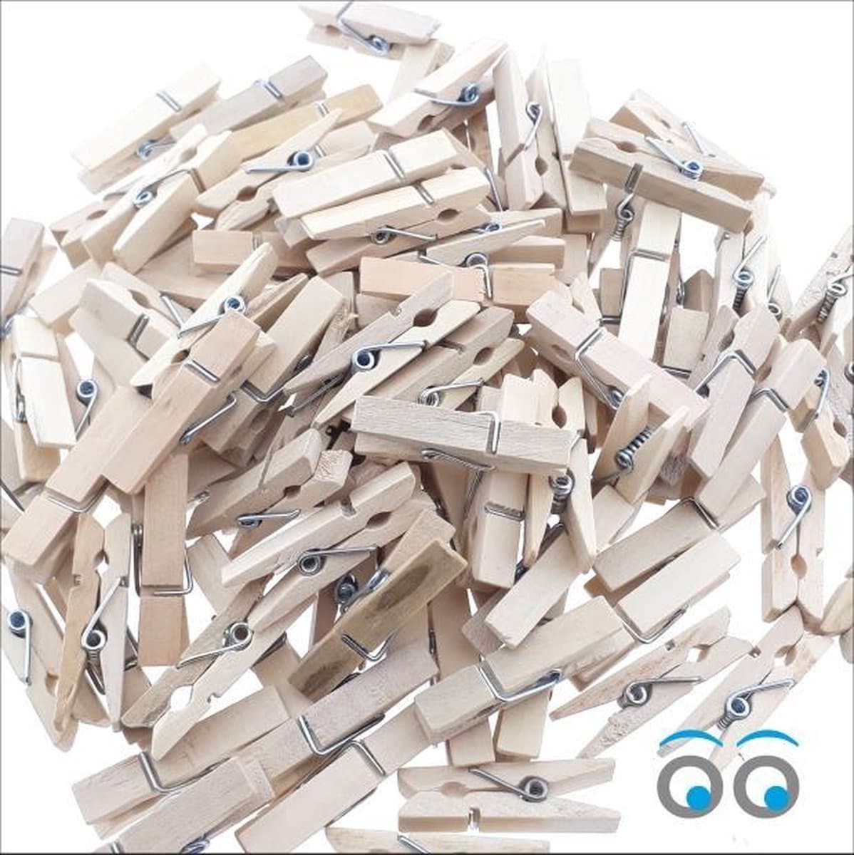Mini knijpers - Houten clips voor foto's - Wasknijper - Hout - 35 mm - 100 Stuks — afbeelding 1