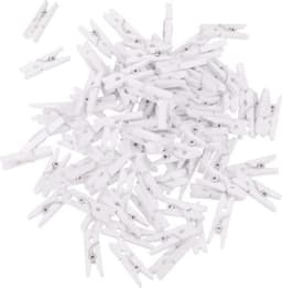 FSW-Products Mini Houten Knijpers Wit - 50 Stuks - 2,5 cm - Fotoknijpers - Kaartknijpers - Decoratieknijpers - Wasknijpers voor Foto's, Polaroids, Kerstkaarten, DIY — thumbnail 2