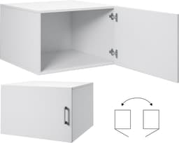 MOBISTOXX Wasmachine Kast - Set van 3 - Wasmachine Verhoger - Wasmachine Ombouw - 201 cm x 67 cm x 189 cm (B x D x H) - Met Lade Voor Wasmand - Voor Wasmachine en Droogkast - Extra Kastruimte - Wit — thumbnail 4