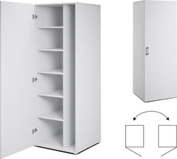 MOBISTOXX Wasmachine Kast - Set van 3 - Wasmachine Verhoger - Wasmachine Ombouw - 201 cm x 67 cm x 189 cm (B x D x H) - Met Lade Voor Wasmand - Voor Wasmachine en Droogkast - Extra Kastruimte - Wit — thumbnail 2