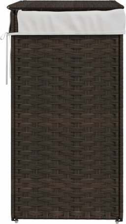 vidaXL - Wasmand - met - deksel - 46x33x60 - cm - poly - rattan - donkerbruin — thumbnail 4