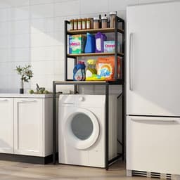 Bovenste Rek Wasmachine Organizer Ruimtebesparend - 3 Niveaus Hout E1 en Staal — thumbnail 3