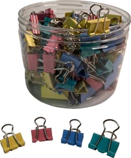 MGM Trading - set van 150 metalen bindclips in kleine, middelgrote en grote maten, verschillende kleuren, ideaal voor thuis, keuken, werk, school, leraarcadeau, papier, documenten en mappen — thumbnail 1