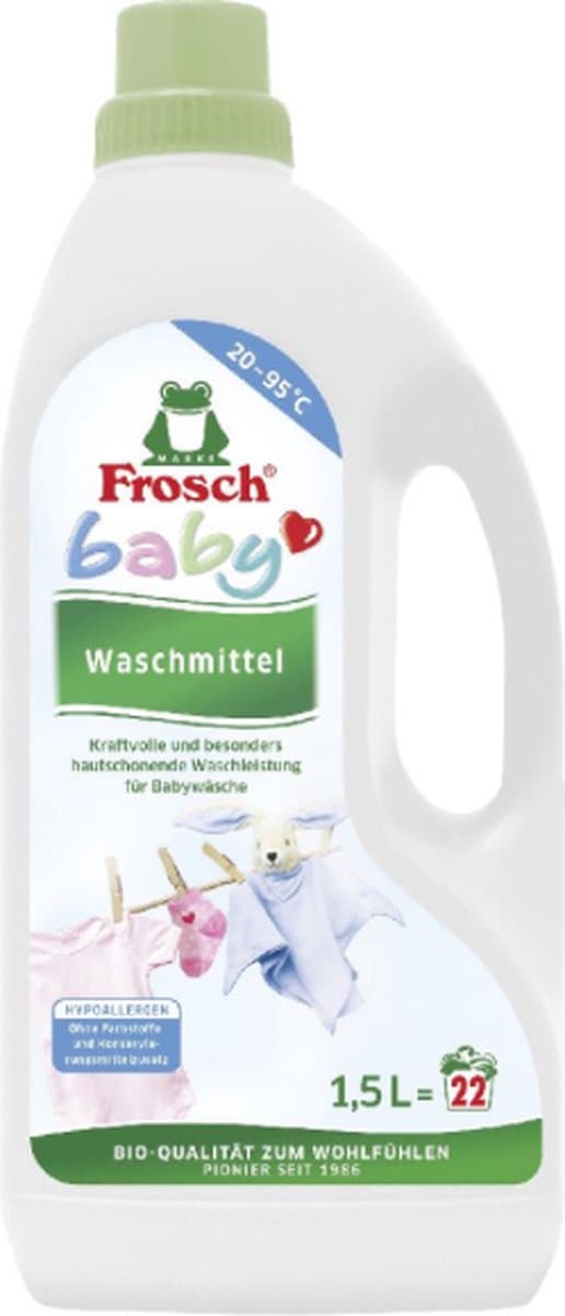Frosch Baby wasmiddel - 1,5L - Babywas - Hypoallergeen - Kamille-extracten - Vloeibaar wasmiddel voor gevoelige huid en babyhuid — afbeelding 1