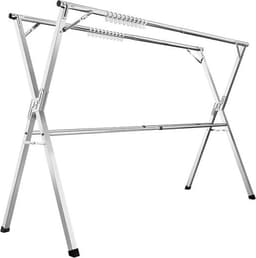 Wasrek Inklapbaar - Staand Droogrek metaal - 133-200 cm Uitschuifbaar - Zilver — thumbnail 1