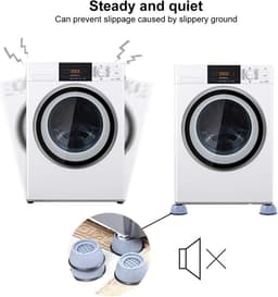 Anti-vibratiekussen - schokdemper wasmachine - 4 stuks - 9cm - schokabsorptie en geluidsreductie - voetkussen wasmachine - steunkussen koelkast - geschikt voor wasmachines, koelkasten, drogers, meubels — thumbnail 4