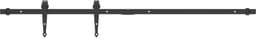 vidaXL - Ophangset - voor - minischuifdeur - 122 - cm - koolstofstaal - zwart — thumbnail 1