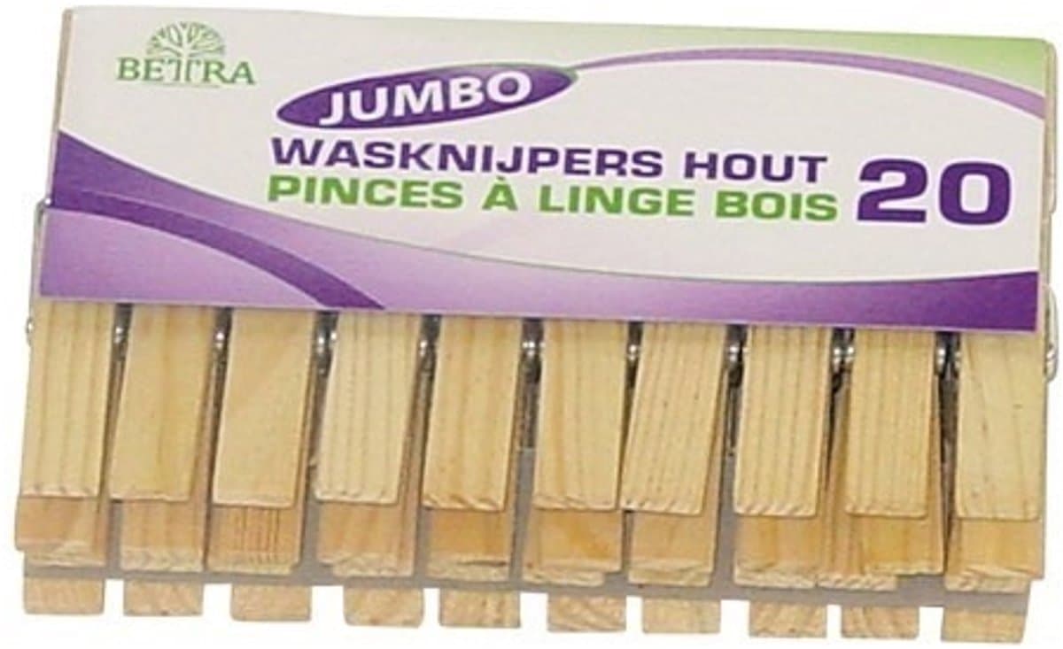 Wasknijpers Jumbo hout set à 20 — afbeelding 1