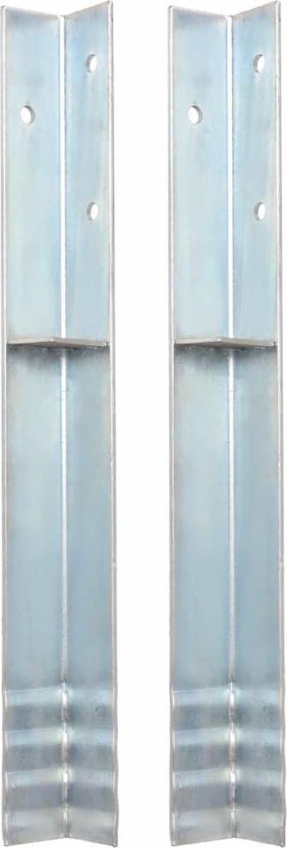 vidaXL - Grondanker - L-vormig - 5x5x50 - cm - gegalvaniseerd - staal - 2 - st — afbeelding 1