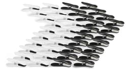 Wasknijper Set Mandje Knijpers Kunststof Soft Clips Huishouden Drogen Wit Zwart 40 Stuks — thumbnail 2