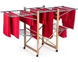 Wasrek Inklapbaar Op Wieltjes - Wasrek Staand - Droogrek Op Wieltjes - Wasrek Op Wieltjes
