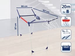 Leifheit droogrek Pegasus 200 - solid comfort - 20 m drooglengte — thumbnail 2