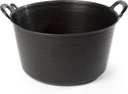 Plasticforte flexibele emmer / kuip - 2x stuks - zwart - kunststof - rond - 26 liter - 49 x 44 x 22 cm - wasmanden - tuinafval - speelgoed — thumbnail 2