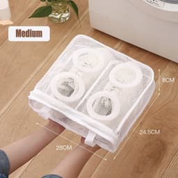 IBBO® - Waszak - Wasnet voor Schoenen - 1 stuk - 28x24.5x8 cm - Schoen Wassen - Speciale Zorg Waszak Huishouden - Netje Anti-Vervorming - Multifunctionele waszakje voor lingerie wasnet - Blauw — thumbnail 5