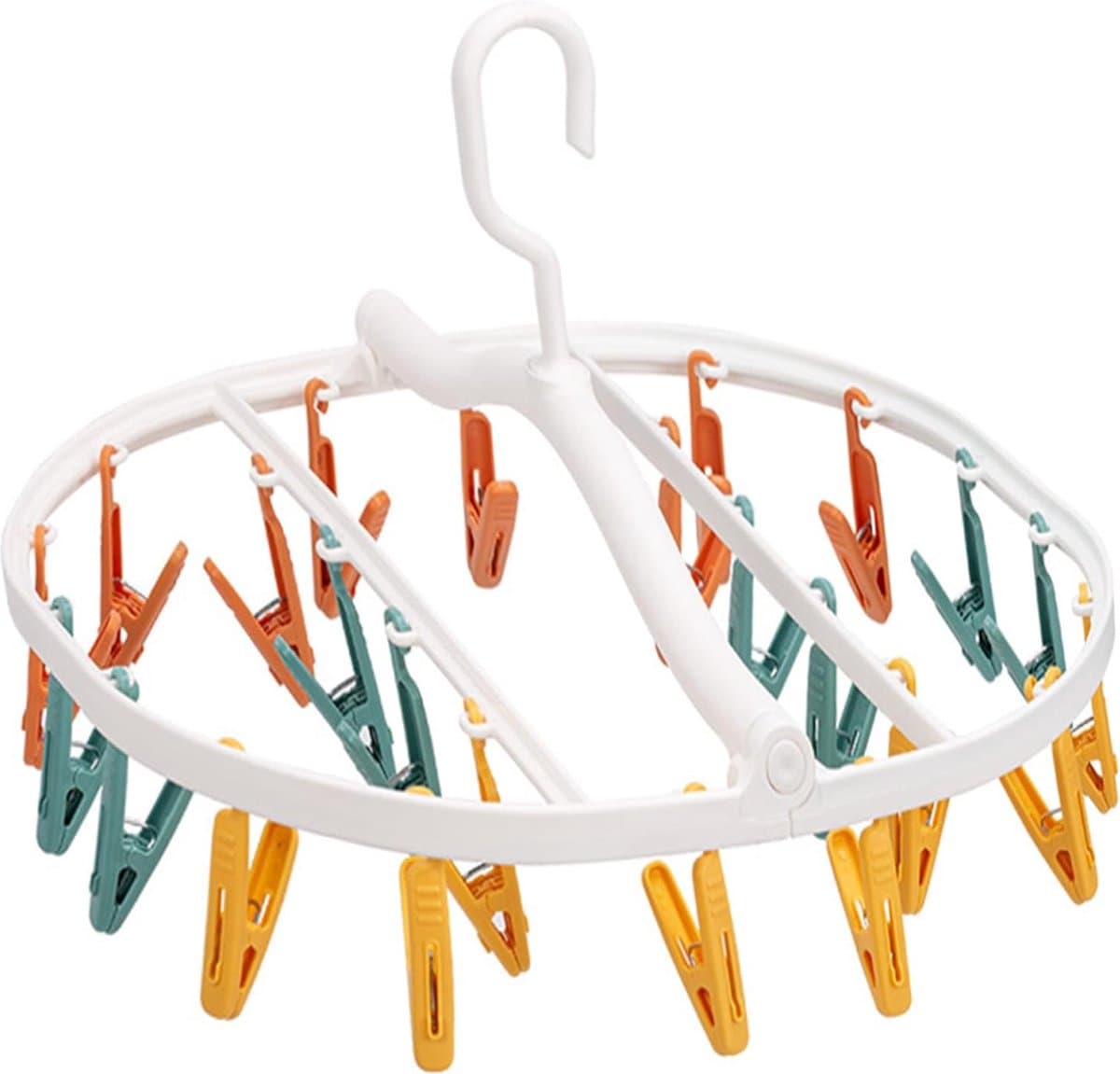 klemmen met antislip - Sokdroger - pantalonhanger – kledinghanger - draaibaar en opvouwbaar - meerdere rokhangers met clips - anti-slip - voor sokken ondergoed schoen inlegzolen babykleding hoeden — afbeelding 1