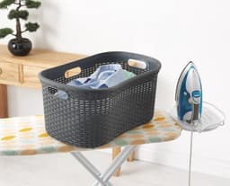 Hipster wasmand van faux rotan - houtskool - 40 liter — thumbnail 3
