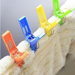 Grote knijpers - 4x stuks - gekleurd - 12 cm - plastic - XL - handdoeken/badlakens knijpers — thumbnail 2
