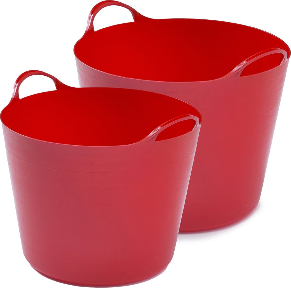 Whitefurze Flexibele emmers - 2x stuks - 14 liter en 26 liter - rood — afbeelding 1
