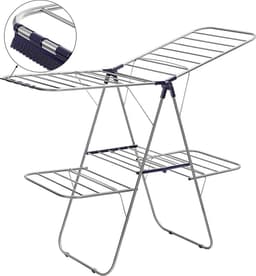 Inklapbaar Droogrek Universeel Wasrek voor in de Badkamer/Tuin/Slaapkamer/Balkon - Aluminium 61.8 x 22 x 44.5 centimeter — thumbnail 5