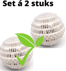 Wasbol set van 2 - witte wasballen - keramische balletjes - wit - wasmachine reiniger - wasmachine - zonder gebruik van wasmiddel — thumbnail 1