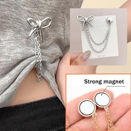 Broekclip - Broekklem - Vest ketting - Magnetische Broek & T-Shirt Kleding Clip - Kleding Gesp - Broekpijp Verkorter - Bevestigingsclip voor broekspijp - Wasknijpers - Antislip Vaste Gesp - Zilver — thumbnail 2