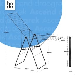 Wasrek - Droogrek Inklapbaar - 27 meter drooglengte - Zwart – Bodo — thumbnail 3
