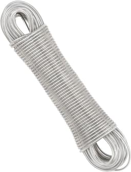 30 meter waslijn met stalen kern - scheurvaste en roestvrije buitenwaslijn - belastbaar tot 150 kg - geschikt voor tuin, balkon, camping en reizen — thumbnail 1