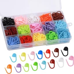 300 Stekenmarkeerclips Set - 15 Kleuren Brei Clips & Stompe Naalden met Opbergdoos — thumbnail 1