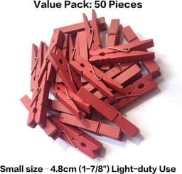 Houten Kleine Waslijnklemmen 4.8cm - Set van 50 Stuks in Kleur - Ideaal voor Knutselen en Decoratie — thumbnail 3