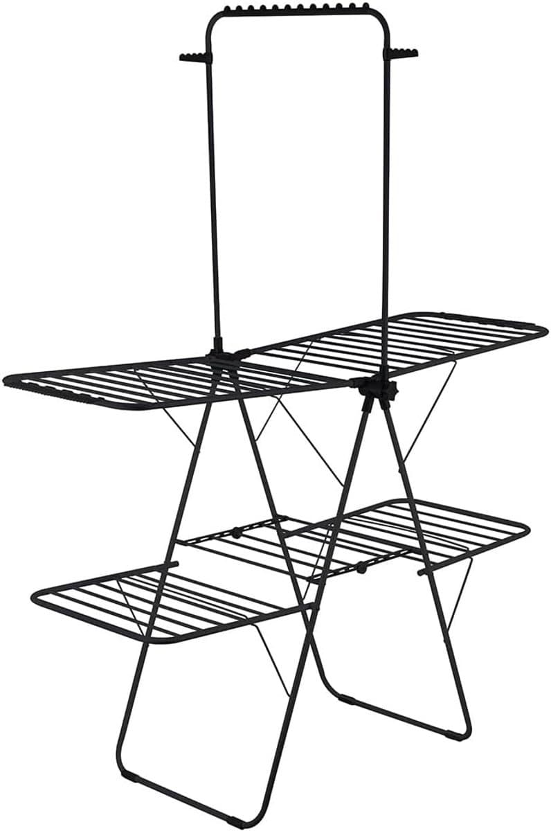 Verticaal Wasrek - Kledingdroger Toren - Ruimte Besparen - Grote Droogcapaciteit - 160x68x205 cm - Zwart — afbeelding 1