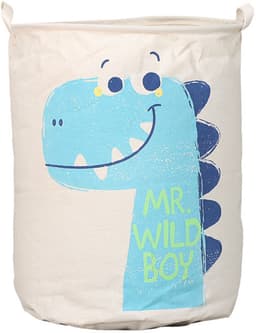Wasmand / Speelgoedmand voor de slaapkamer (45 x 50 cm) — Waterdichte wasmand voor babykleding met handvatten, opvouwbare wasmand voor de babykamer, opbergmand (Dinosaurus-design) — thumbnail 1