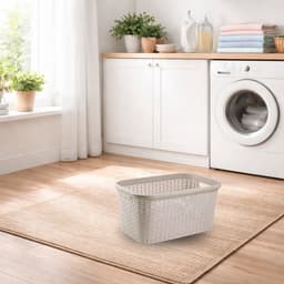 Plasticforte Wasmand - 35 liter - rotan - taupe - kunststof - 53 x 36 x 26 cm — thumbnail 2