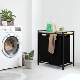 Waskast Met Manden - Kleding Opberger - Kleding Sorteren - 2 Gescheiden Vakken - 64.5 x 36 x 73 cm — thumbnail 5