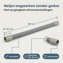 Cheqo® Afvoerslang - Flexibele Afvoerslang - Universele Afvoerslang - Afvoerslang Wasdroger - Afvoerslang Droger - Afvoerslang Condensdroger - Afvoerslang Waterafvoer - Waterafvoerslang - Afvoerslang Recht — thumbnail 4