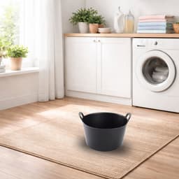 Plasticforte flexibele emmer/kuip - zwart - kunststof - rond - 15 liter - 24 x 24 x 15 cm - wasmanden - tuinafval - speelgoed — thumbnail 2