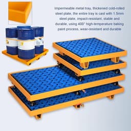 Lekbak met Afvoer - Olie Opvangbak - Garage Werkplaats - Robuust Metalen Platform - 65 x 65 x 15 cm — thumbnail 2