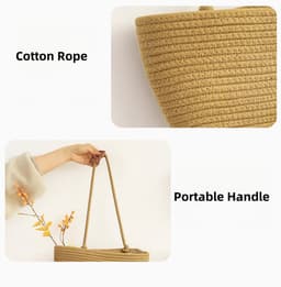 Wasmand - Wassorteerder - Wandslinger Mand - Kaki Kleur Geweven Opslagzak - Decoratieve Drie-Laagse Hangende Mand – Perfect voor Babykamer - Grote 3-Luik — thumbnail 4