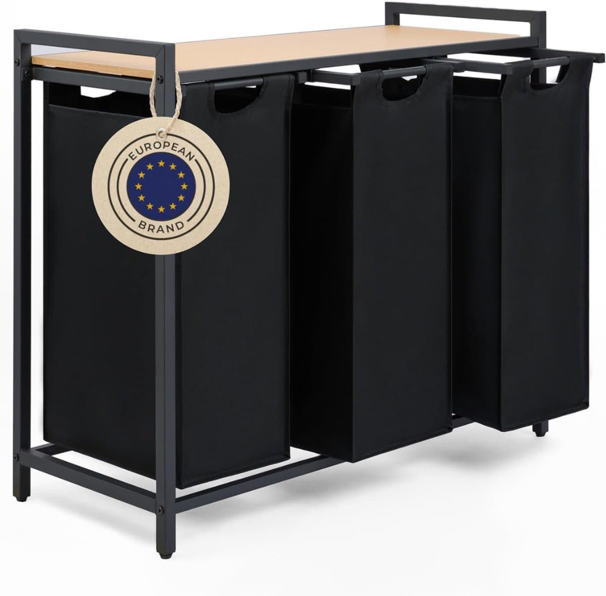 CLVP® Wasmand 3 Vakken – Wassorteerder Uitschuifbaar – Was Organizer – Premium — afbeelding 1