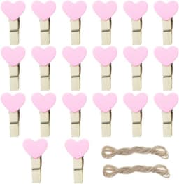 Roze Hart Wasknijpers Mini Houten Clips voor Decoratie en Fotografie — thumbnail 1